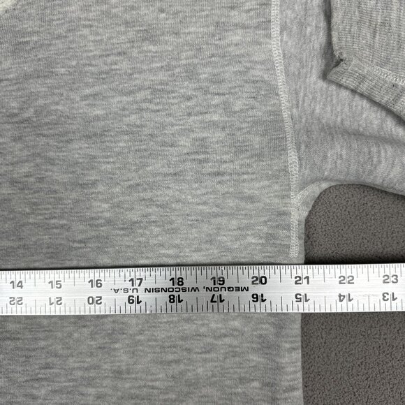 Vintage Cotton Sweatshirt Gray BJHS Print Overstitch Blank Front Cropped Cut 50s - Picture 6 of 11